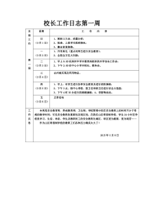 校长工作日志第一周