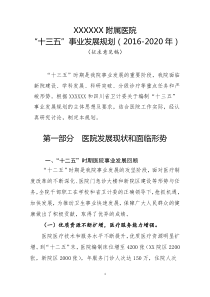 XX大学附属医院十三五规划