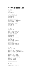 PS常用快捷键大全
