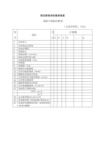 项目财务评价报表体系