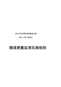 隧道测量监理实施细则用