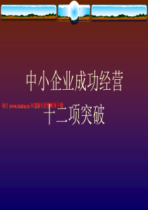 中小企业成功经营十二项突破（PPT 68页）