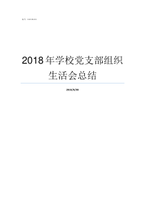 2018年学校党支部组织生活会总结