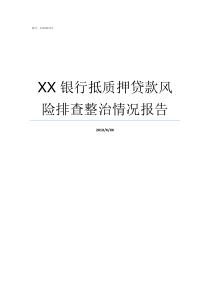 XX银行抵质押贷款风险排查整治情况报告抵质押贷款管理