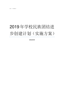 2019年学校民族团结进步创建计划实施方案2019民族预科班大学