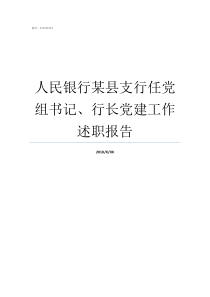 人民银行某县支行任党组书记行长党建工作述职报告人民银行中心支行