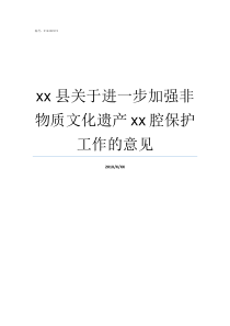 xx县关于进一步加强非物质文化遗产xx腔保护工作的意见县局三个加强