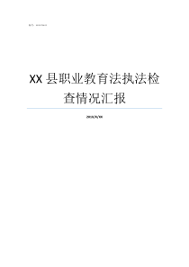 XX县职业教育法执法检查情况汇报规划执法中队情况汇报