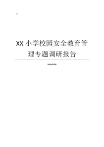 XX小学校园安全教育管理专题调研报告什么校园什么校园