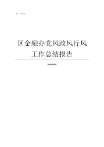 区金融办党风政风行风工作总结报告党风政风行风的具体要求