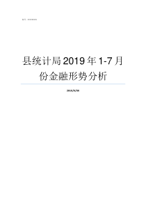 县统计局2019年17月份金融形势分析2019年县统计局三定方案