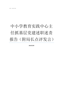 中小学教育实践中心主任抓基层党建述职述责报告附局长点评发言中小学综合实践活动