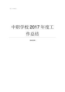 中职学校2017年度工作总结2017年高中录取分数线