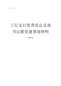 工行支行优秀党总支部书记抓党建事迹材料工行支行查询