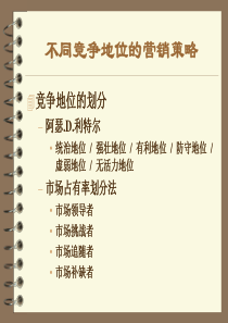 不同竞争地位的营销策略