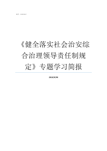 健全落实社会治安综合治理领导责任制规定专题学习简报