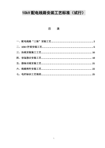 10kV配电线路安装工艺标准(试行)