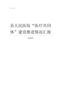 县人民医院医疗共同体建设推进情况汇报