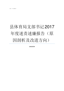 县体育局支部书记2017年度述责述廉报告原因剖析及改进方向县派支部书记