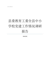 县委教育工委全县中小学校党建工作情况调研报告县委教育工委和教育局党委关系