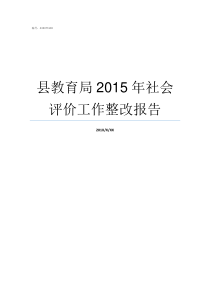 县教育局2015年社会评价工作整改报告