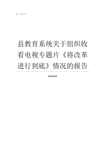 县教育系统关于组织收看电视专题片将改革进行到底情况的报告