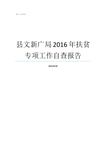 县文新广局2016年扶贫专项工作自查报告