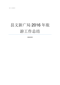 县文新广局2016年旅游工作总结文广新局怎么样