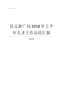 县文新广局2018年上半年人才工作总结汇报文广新局怎么样