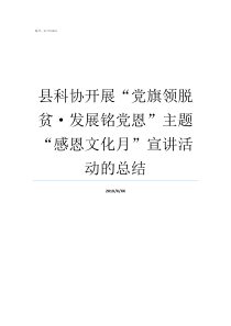 县科协开展党旗领脱贫发展铭党恩主题感恩文化月宣讲活动的总结让党旗飘扬在脱贫攻坚第一线