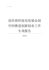 县经商科技局发展众创空间推进创新创业工作专项报告高新区科技局合创券