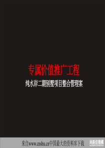 [房地产]专属价值推广工程-纯水岸二期别墅项目整合管理案(PPT 41页)