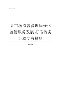 县市场监督管理局强化监管服务发展nbsp打假治劣经验交流材料国家市场监督管理局