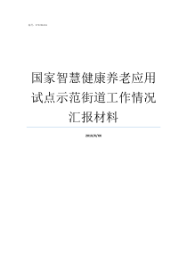 国家智慧健康养老应用试点示范街道工作情况汇报材料