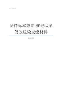 坚持标本兼治nbsp推进以案促改经验交流材料推动标本兼治