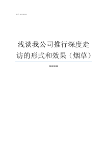 浅谈我公司推行深度走访的形式和效果烟草公司为什么推行TPM