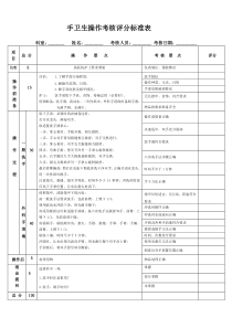 手卫生操作考核评分标准表