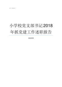 小学校党支部书记2018年抓党建工作述职报告如何做好党支部书记