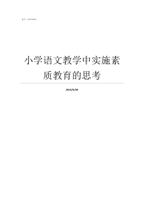 小学语文教学中实施素质教育的思考小学语文课程标准实施建议