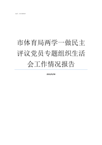 市体育局两学一做民主评议党员专题组织生活会工作情况报告两学一做