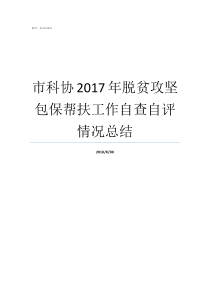 市科协2017年脱贫攻坚包保帮扶工作自查自评情况总结2017脱贫标准是多少