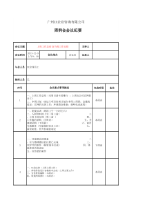 xx周例会-会议纪要表