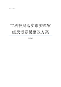 市科技局落实市委巡察组反馈意见整改方案巡察市科技局报告