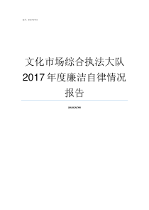 文化市场综合执法大队2017年度廉洁自律情况报告五大执法队伍转公务员