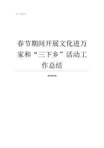 春节期间开展文化进万家和三下乡活动工作总结春节期间投诉热点