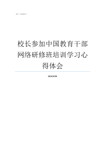 校长参加中国教育干部网络研修班培训学习心得体会中国教育干部网络个人介绍