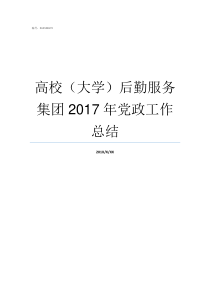 高校大学后勤服务集团2017年党政工作总结