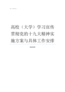 高校大学学习宣传贯彻党的十九大精神实施方案与具体工作安排