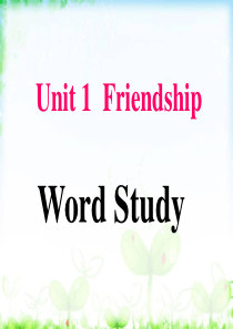 unit 1 Word Study