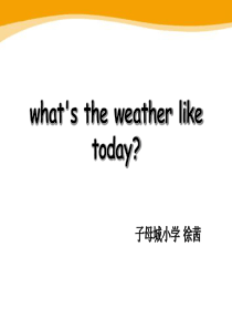 what’s the weather like today？